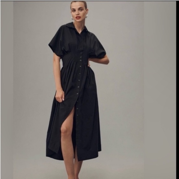 Anthropologie Dresses & Skirts - Anthropologie x Exquise The Tobie Button-Front Pleated Shirt Dress Size M NWT